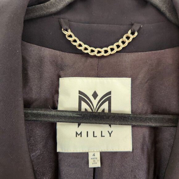 Milly Black Blazer Jacket Longline Cocktail Career Professional Modern Women's 4 - Picture 4 of 6